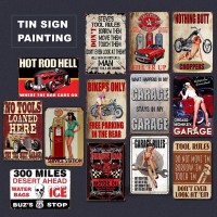 Vintage Garage Lady Tin Sign Bar Pub Cafe Store Home Wall Decor Metal Poster    253658947496